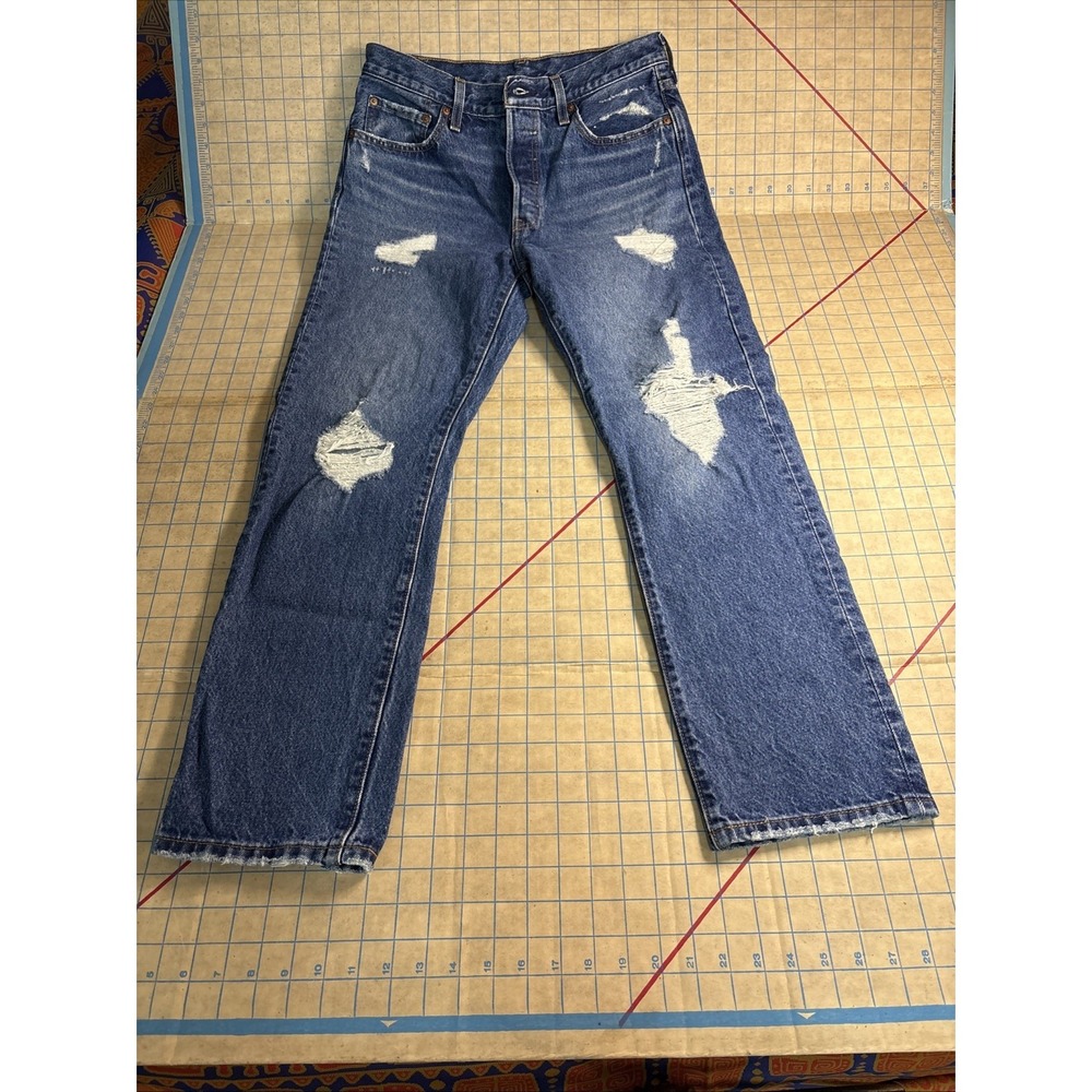 Levi's 501 Men's Jeans 29x30 Blue Denim, Button Fly,‎ Straight Leg, 100% Cotton